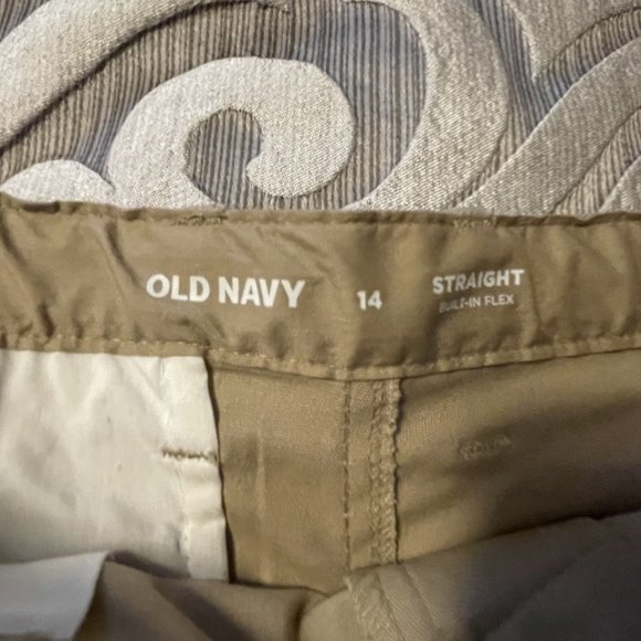 NWT Boys Old Navy Kids Khaki Tan Pants Size 14 Straight Fit Adjustable Waist - Picture 6 of 6